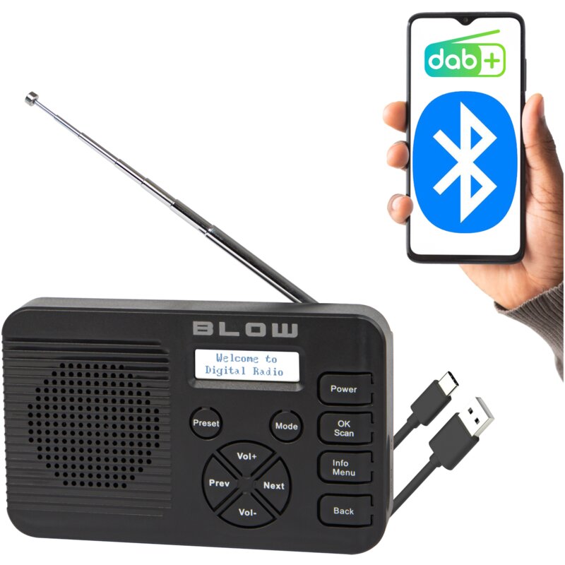 Radio BLOW RK4 Cyfrowe Przenośne Czarny