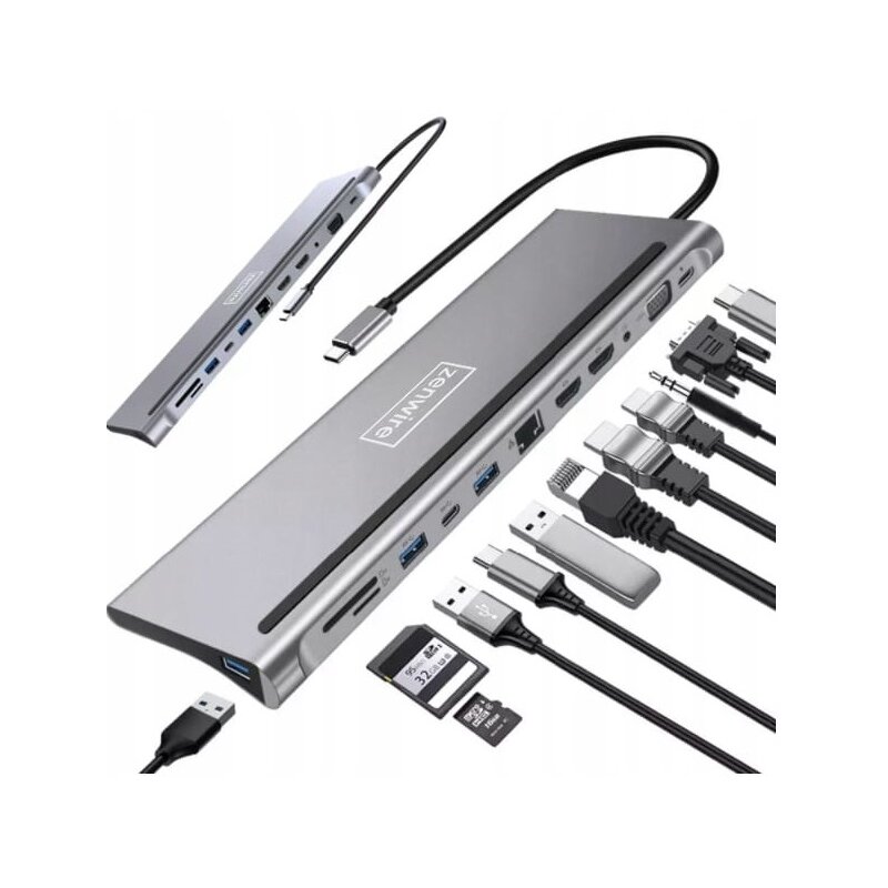 Stacja dokująca ZENWIRE BYL-2211 12w1 USB Typu C Pasywny