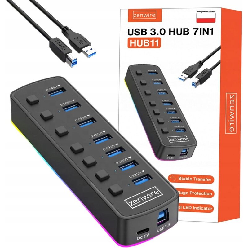 Hub ZENWIRE HUB11 USB 3.2 Gen. 1, Aktywny