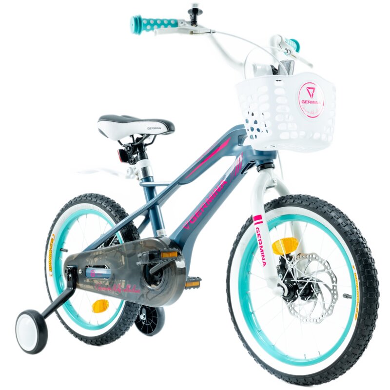 Rower dziecięcy GERMINA BMX 16 cali Niebiesko-biały Wzrost: 100-115 cm Wiek: 4-6 lat