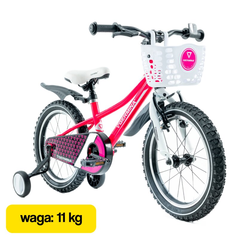 Rower dziecięcy GERMINA BMX 16 cali Różowy Wzrost: 100-120 cm Wiek: 4-6 lat
