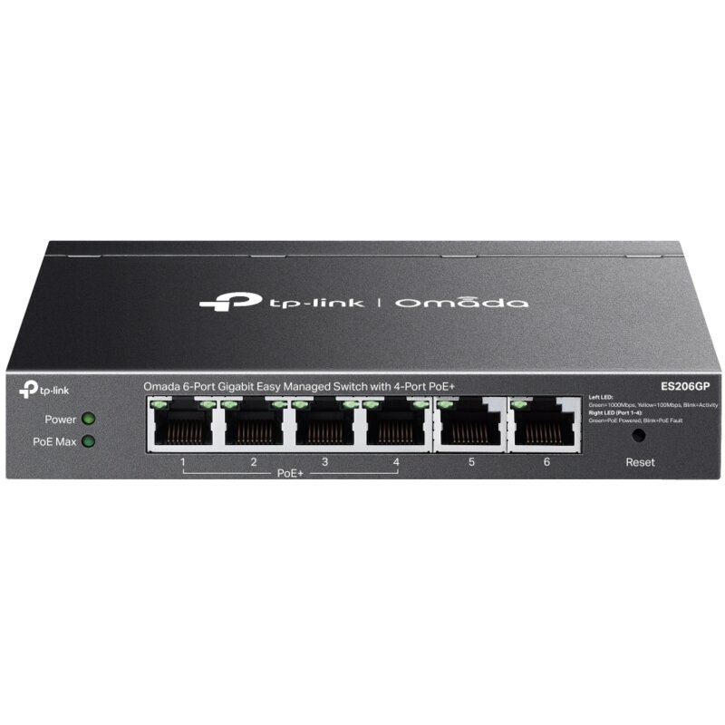 Switch TP-LINK Omada ES206GP Gigabit Ethernet, 6 portów, Funkcja PoE+, Zarządzalny