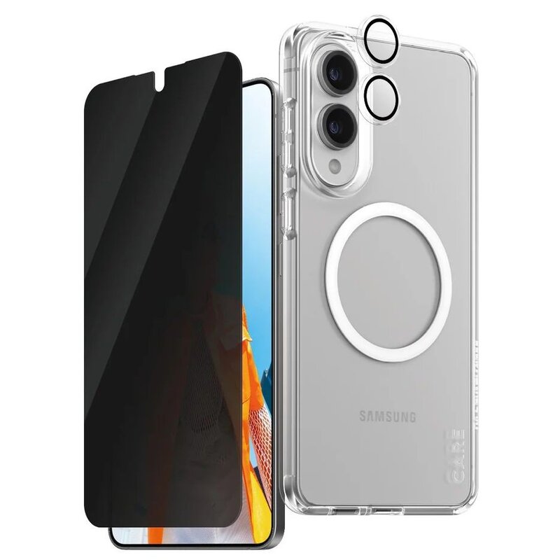 Etui PANZERGLASS Care 3w1 do Samsung Galaxy S25 Edge + Szkło prywatyzujące + Szkło na obiektyw