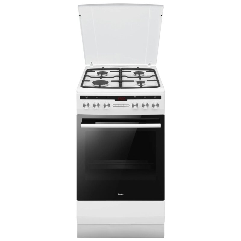 Kuchnia AMICA 58GET3.33HZPTADPA(W) Termoobieg Drabinki Prowadnice teleskopowe Pizza 280˚C