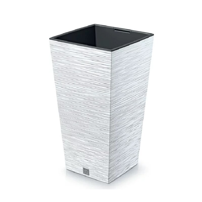 Doniczka PROSPERPLAST Furu Square DFSH240-S449 (24 x 24 x 45 cm) 7.5L Biały