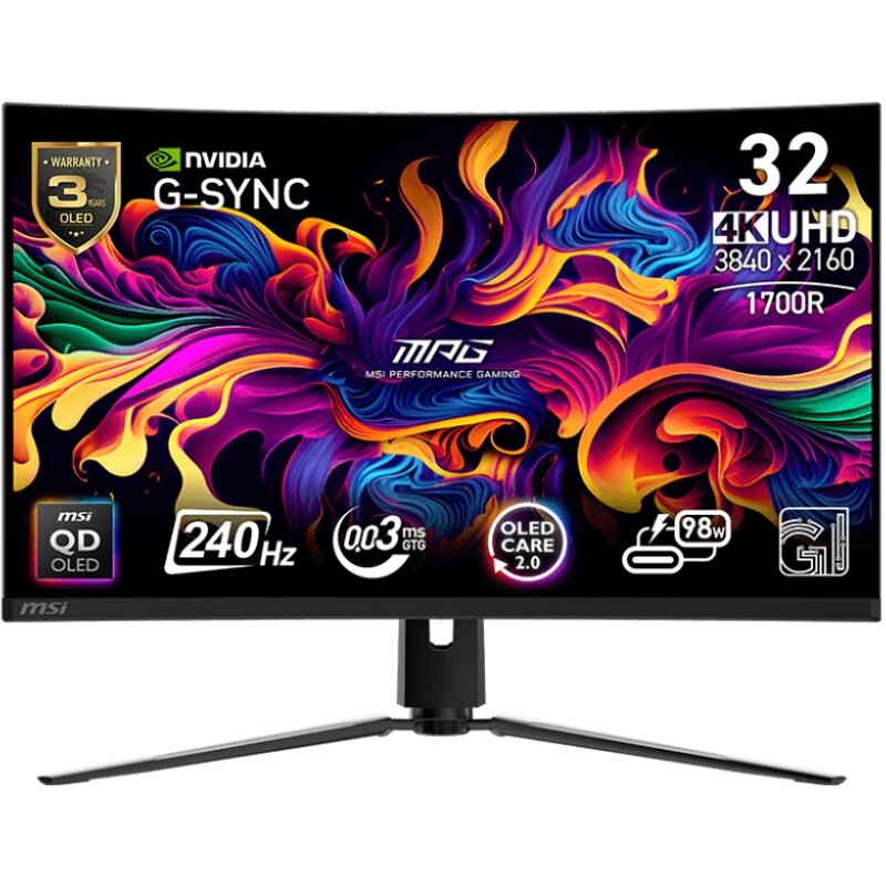 MSI MPG 321CURX QD-OLED 31,5" 4K 240Hz 0,03ms Zakrzywiony Gamingowy