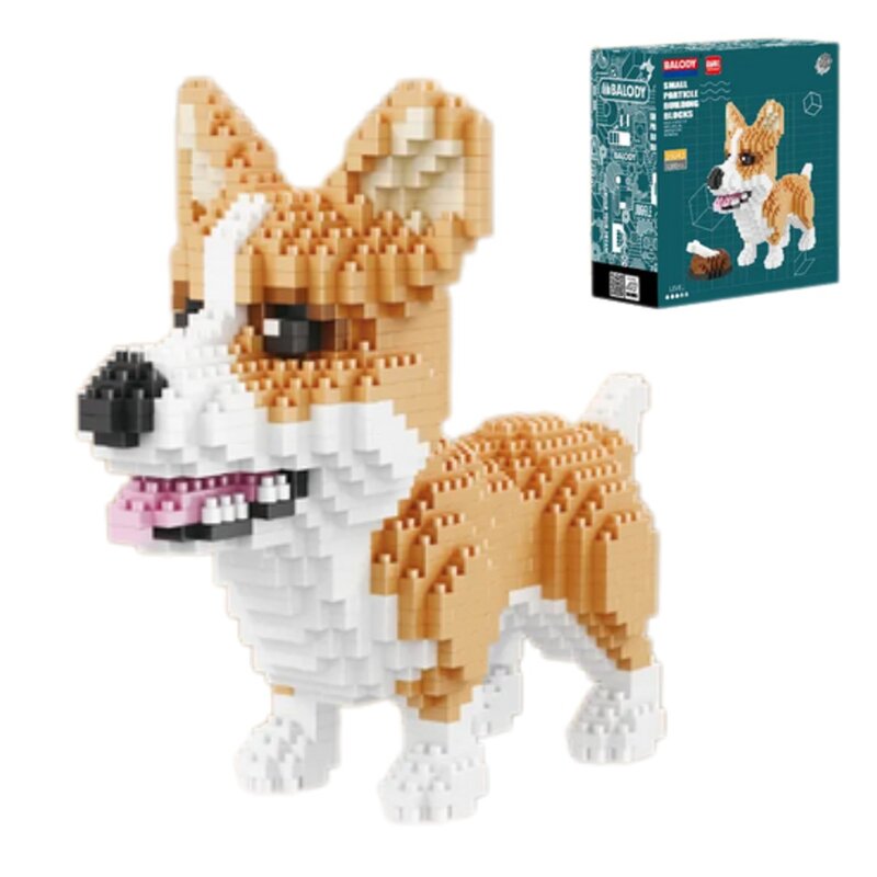 Klocki plastikowe QBI Pies Corgi SA241034