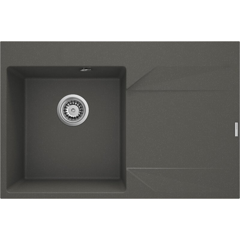 Zlewozmywak jednokomorowy z ociekaczem DEANTE Evora ZQJ T11P Antracytowy metalik 50x76