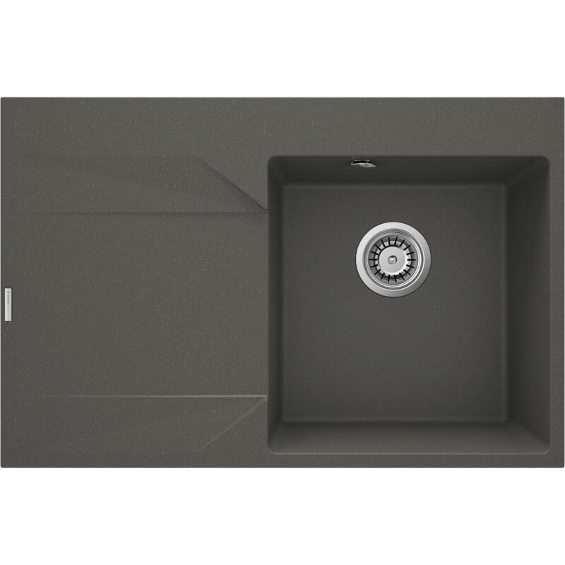 Zlewozmywak jednokomorowy z ociekaczem DEANTE Evora ZQJ T11L Antracytowy metalik 50x76
