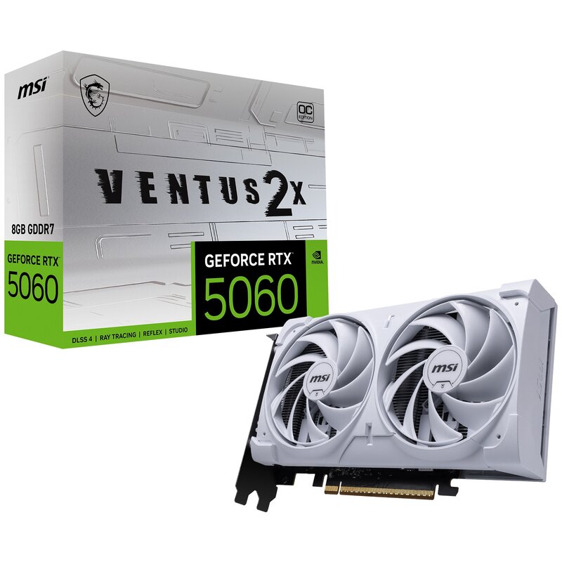 Karta graficzna MSI GeForce RTX 5060 Ventus 2X OC 8GB DLSS 4.5 Biały