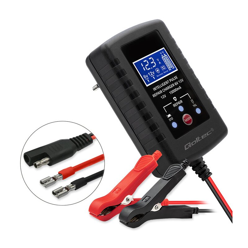 Inteligentna ładowarka QOLTEC 52426 do akumulatorów AGM GEL STD 6V 12V