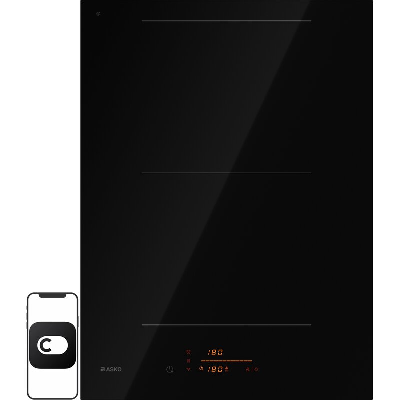 Płyta indukcyjna ASKO HI5320FBG Czarne szkło, 38cm, Dynamic slide, Programy MENU, Autołączenie stref, Elastyczny montaż