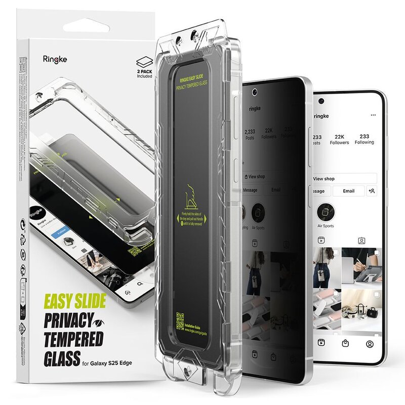 Szkło prywatyzujące RINGKE Easy Slide do Samsung Galaxy S25 Edge Privacy (2 szt.)