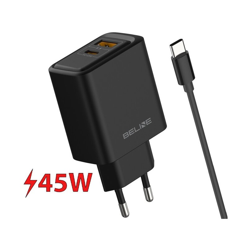 Ładowarka sieciowa BELINE BLN2CB45C 45W Czarny ładowarka do telefonu USB, USB-C + kabel