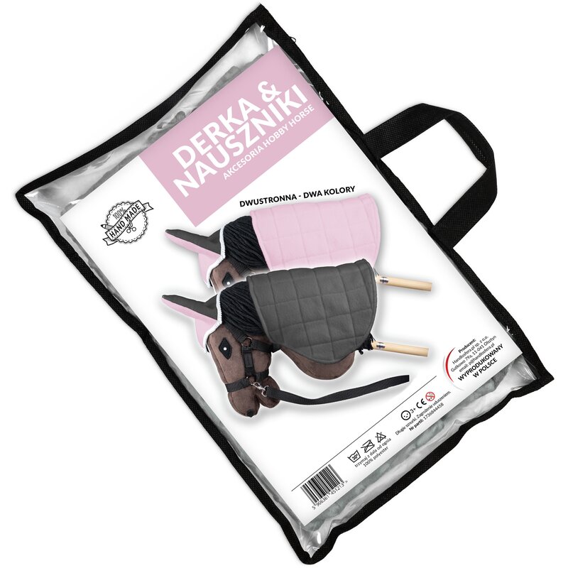 Derka i nauszniki SKIPPI Hobby Horse GAD03138 Różowo-szary