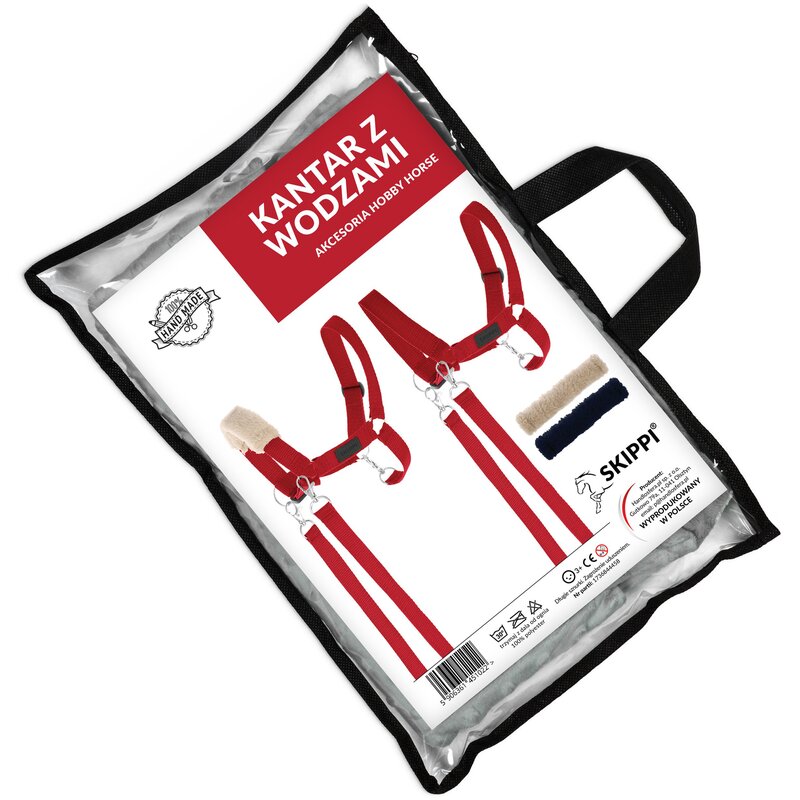 Kantar z wodzami SKIPPI Hobby Horse GAD03118 Czerwony