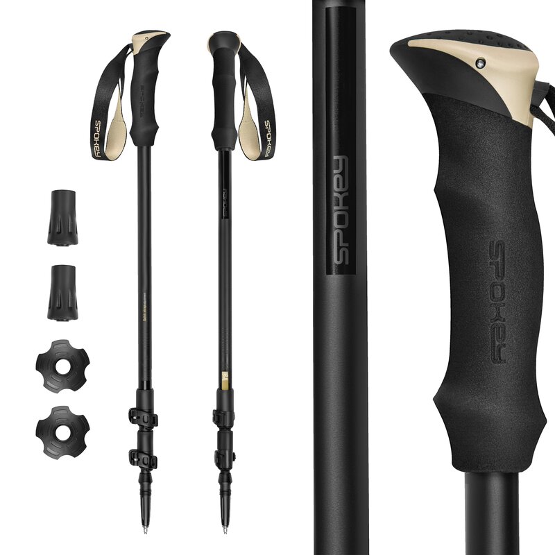 Kijki trekkingowe SPOKEY Trail (105 - 135 cm) Czarny