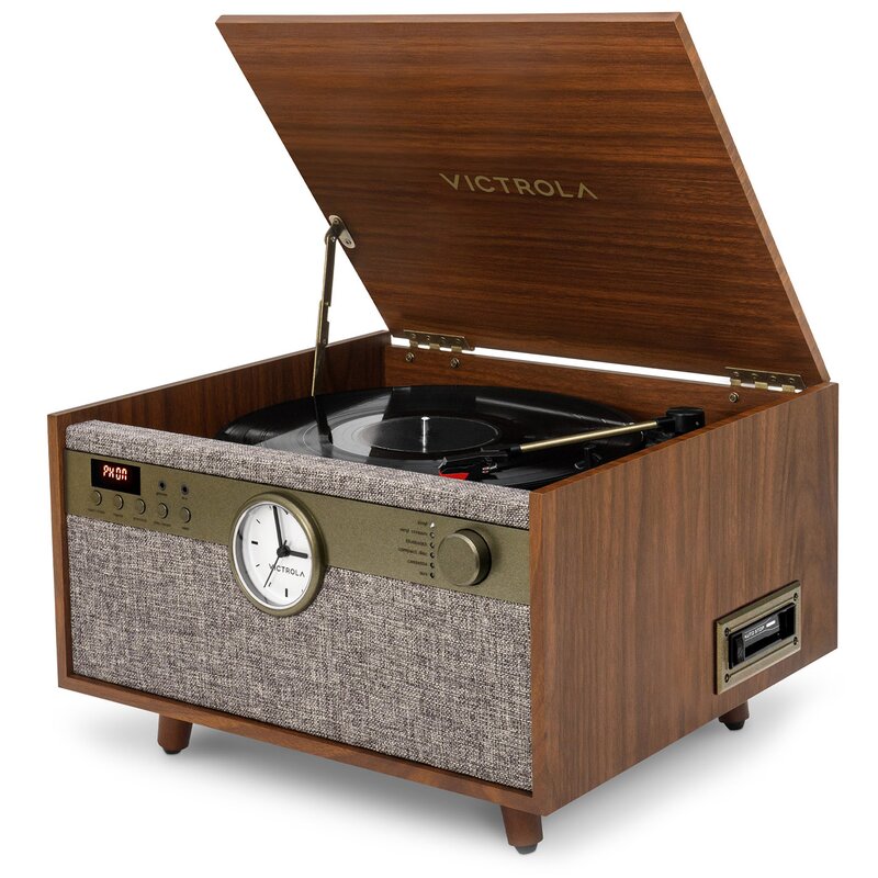 Victrola Century Signature+ 6-in-1 VTA-835SB-WLN-INT  Manualny Napęd paskowy Bluetooth CD Kaseta Orzech