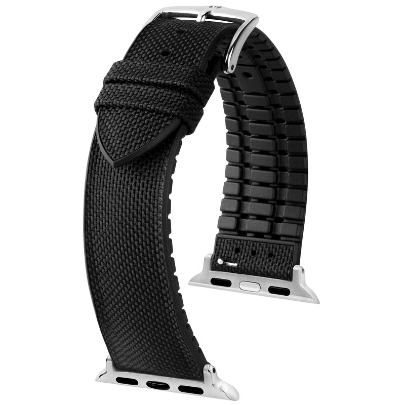 Pasek HIRSCH Arne do Apple Watch do koperty 38/40/41 Czarny + Adapter