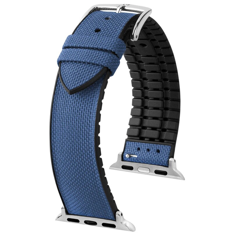 Pasek HIRSCH Arne do Apple Watch do koperty 38/40/41 Niebieski + Adapter