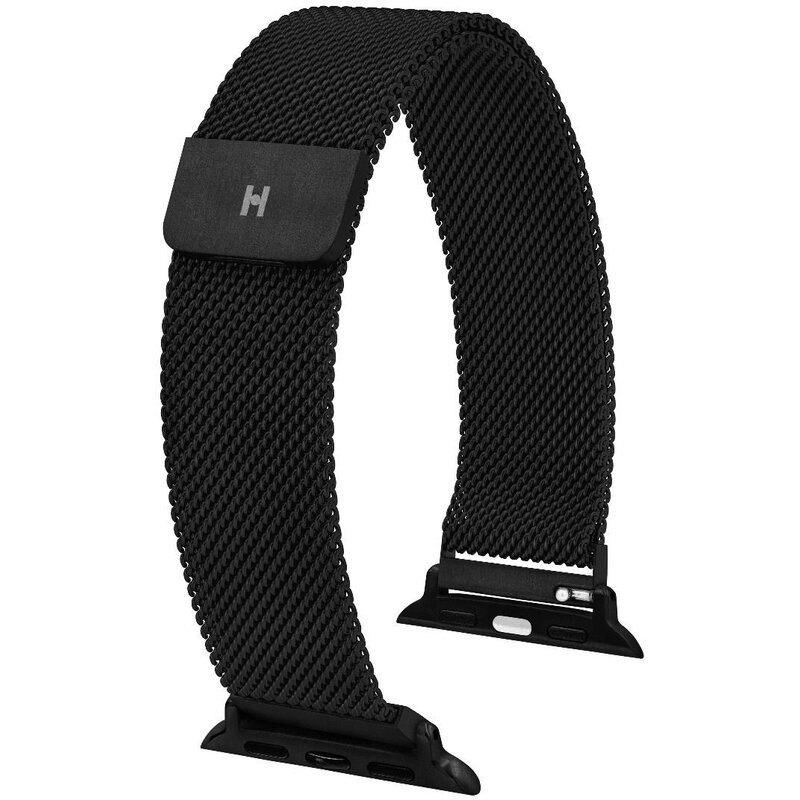 Pasek HIRSCH Milanaise do Apple Watch do koperty 38/40/41mm Czarny + Adapter