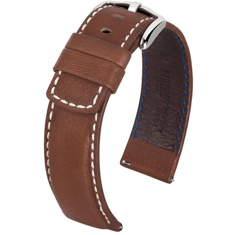 Pasek HIRSCH Mariner do Apple Watch do koperty 42/44/45/46/49mm Brązowy + Adapter