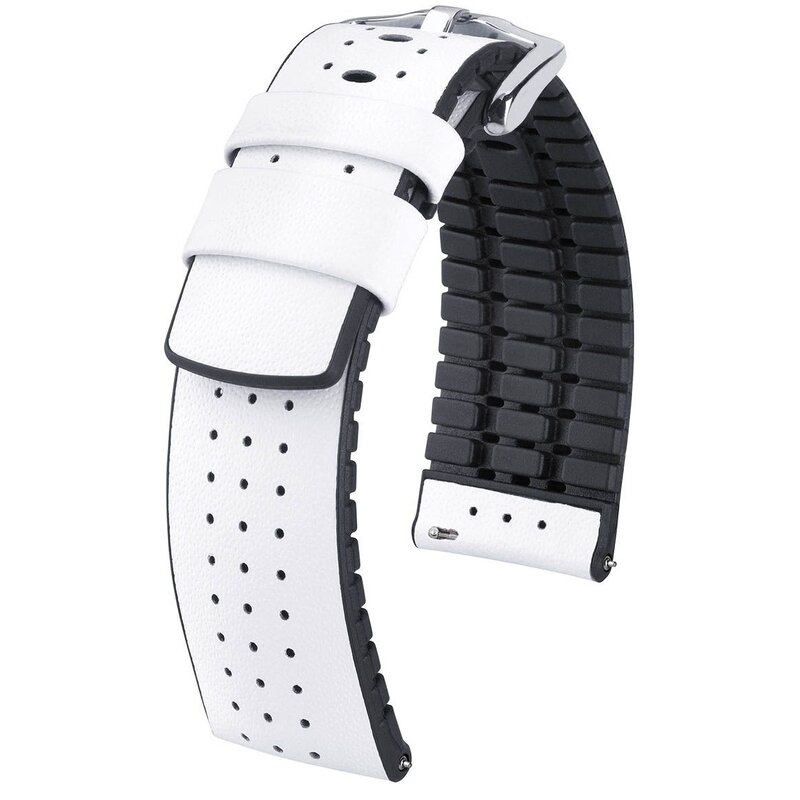 Pasek HIRSCH Tiger do Apple Watch do koperty 38/40/41mm Biały + Adapter