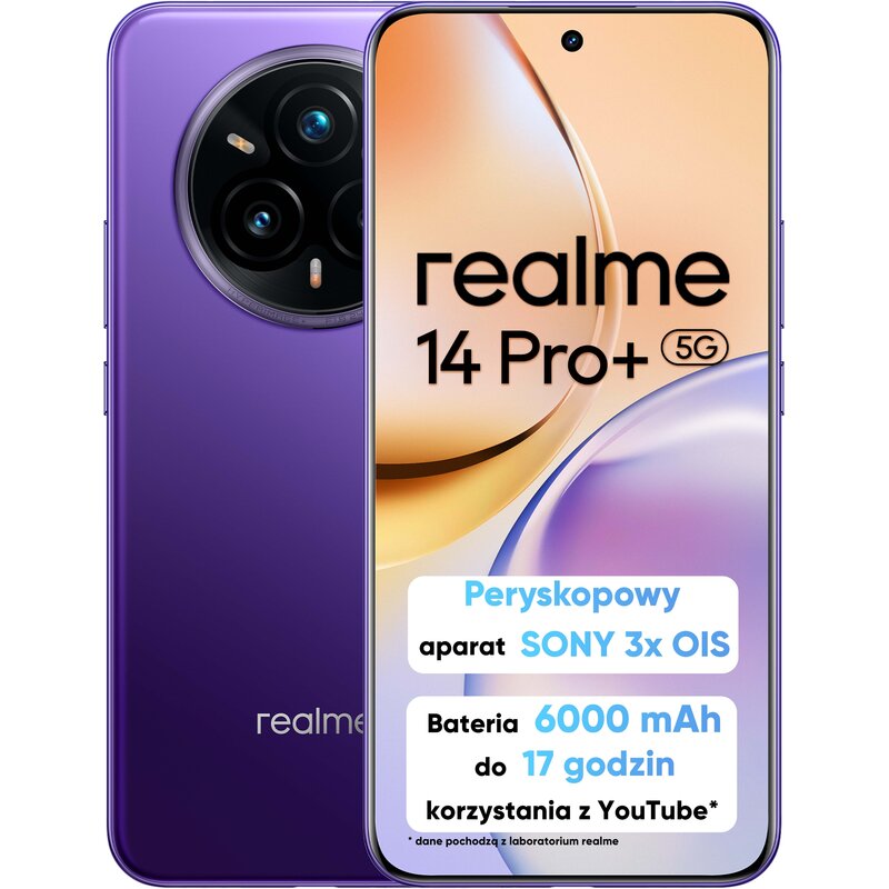 Smartfon REALME 14 Pro+ 5G 12/512GB 6.83" 120Hz Fioletowy