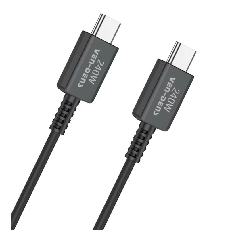 Kabel USB-C - USB-C VEN-DENS 240W 1.8m Czarny