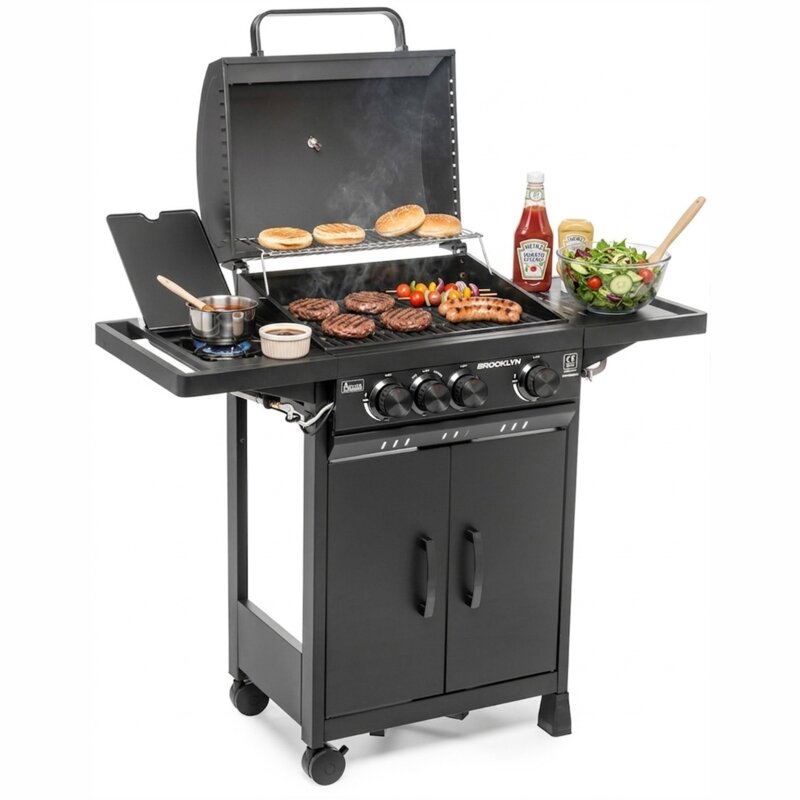 Grill ogrodowy gazowy ACTIVA Brooklyn 19741GB 8.4 + 2.8 kW 52 x 38 cm