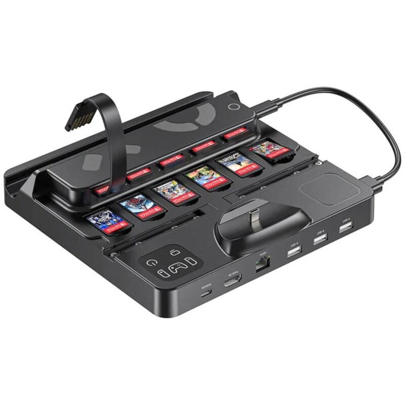 Stacja ładująca UNITEK do Nintendo Switch z czytnikiem kart G1005ABK01