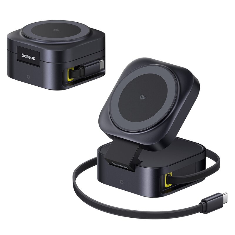 Baseus PicoGo 2w1 Qi2 67W Czarny