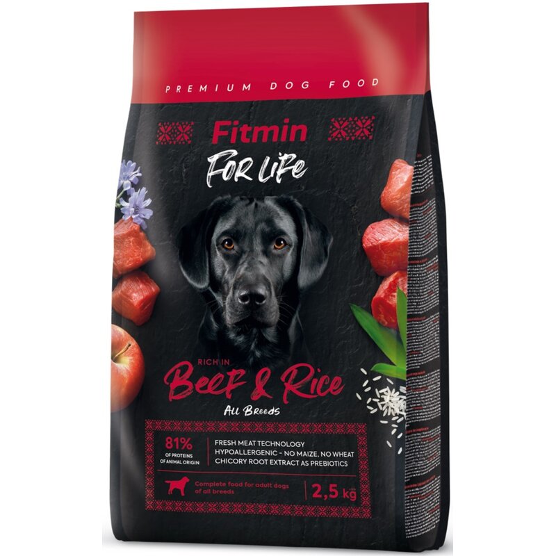 Karma dla psa FITMIN For Life Beef & Rice 2.5 kg