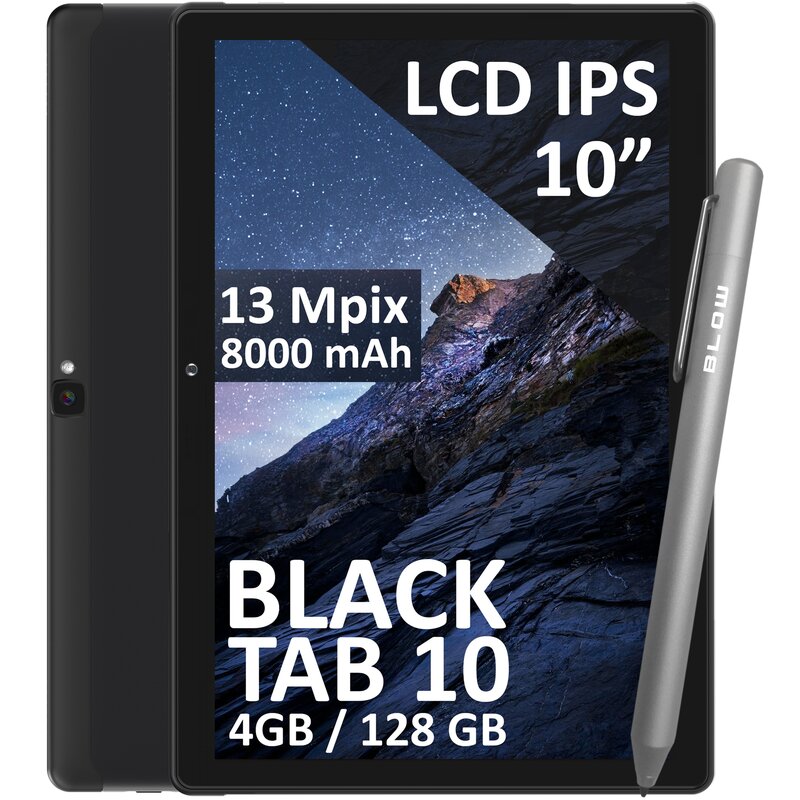 Tablet BLOW BlackTAB 10 10" 4/128 GB LTE Wi-Fi Czarny + Etui + Rysik Active Pen