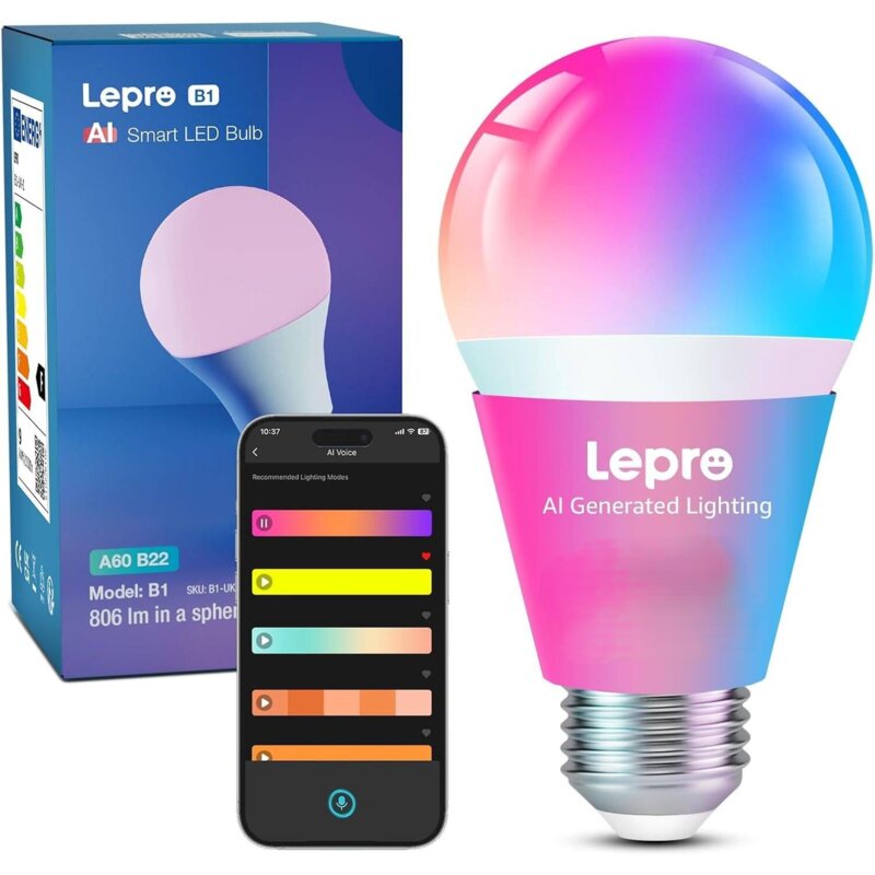 Inteligentna żarówka LEPRO B1 AI 8.5 W E27 Wi-Fi/Bluetooth