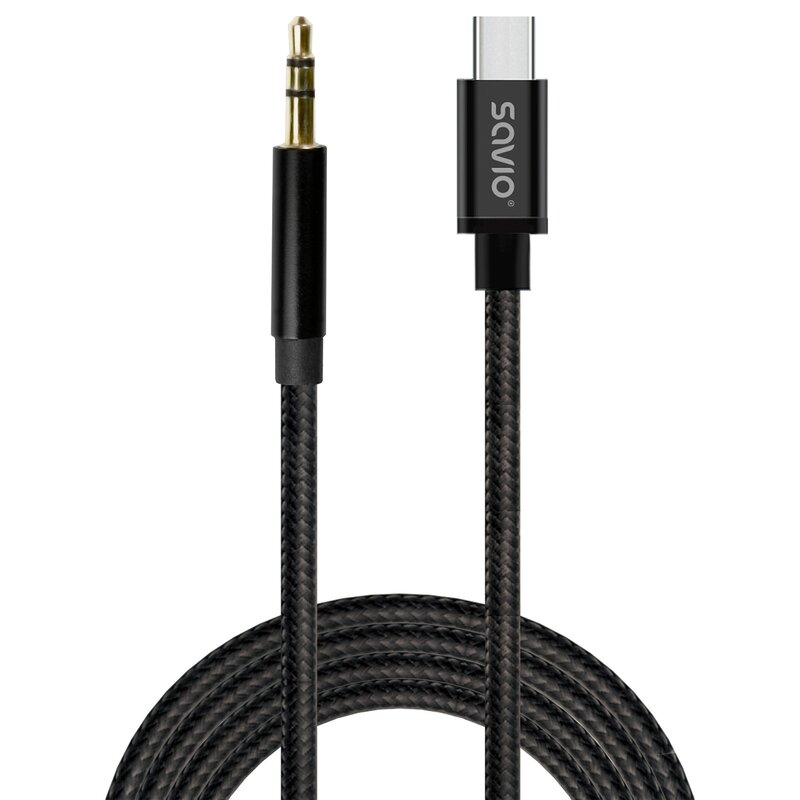 Kabel USB-C - Jack SAVIO CL-188 2m Czarny