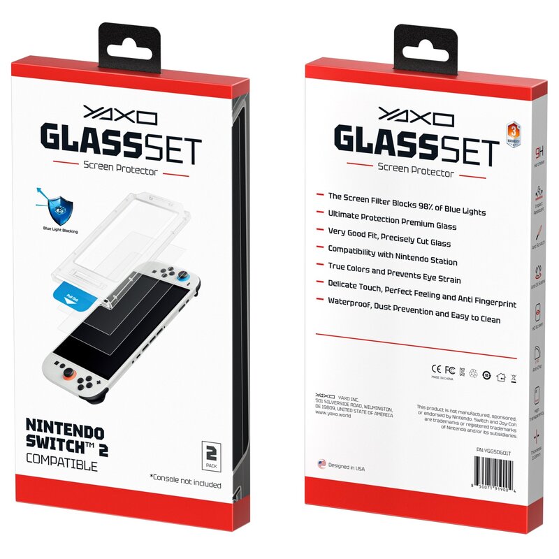 Szkło hartowane YAXO Glass Set do Nintendo Switch 2 (2 szt.)