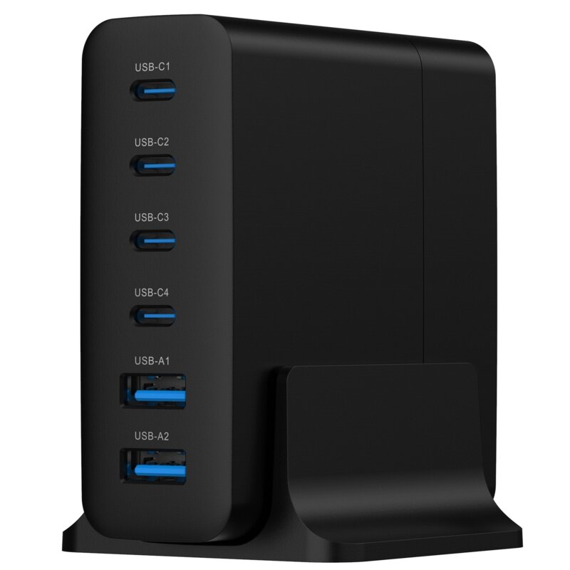 Ładowarka sieciowa GEMBIRD TA-UC-2A4C-PD75-01-BK 75W Czarny ładowarka do telefonu USB, USB-C + kabel