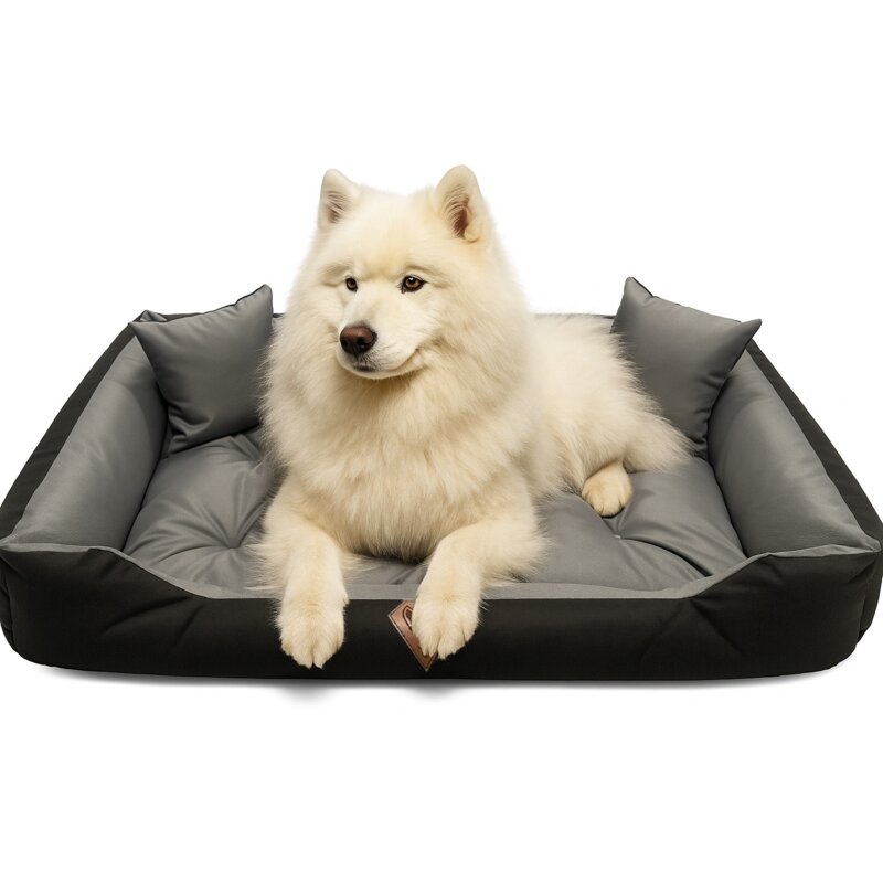 Legowisko dla psa OSKAR Comfortable Szaro-czarny M 75 x 65 x 15 cm