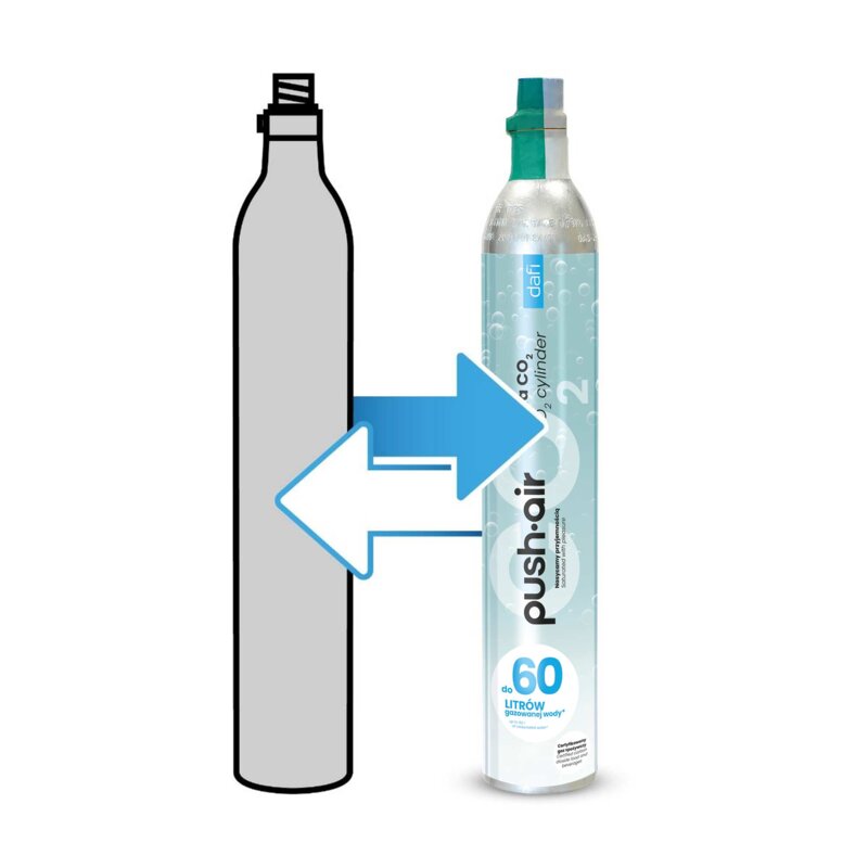 Wymiana naboju DAFI Pushair CO2 - gaz spożywczy oryginalny z atestem