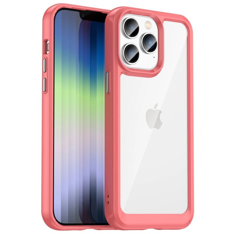 Etui HURTEL Outer Space Case do Apple iPhone 14 Pro Przezroczysto-czerwony