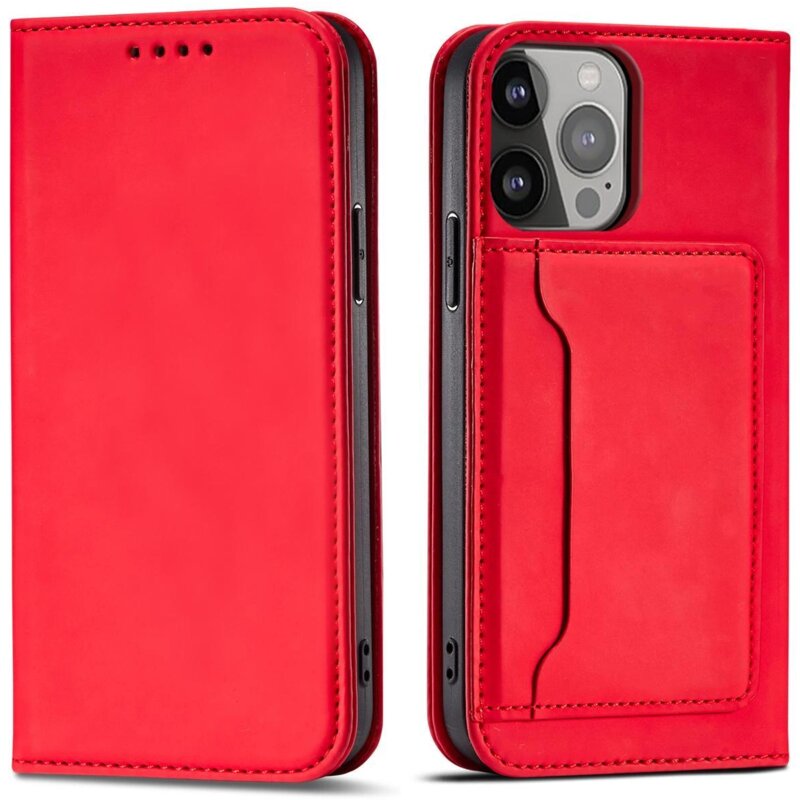 Etui HURTEL Magnet Card do Apple iPhone 14 Pro Max Czerwony