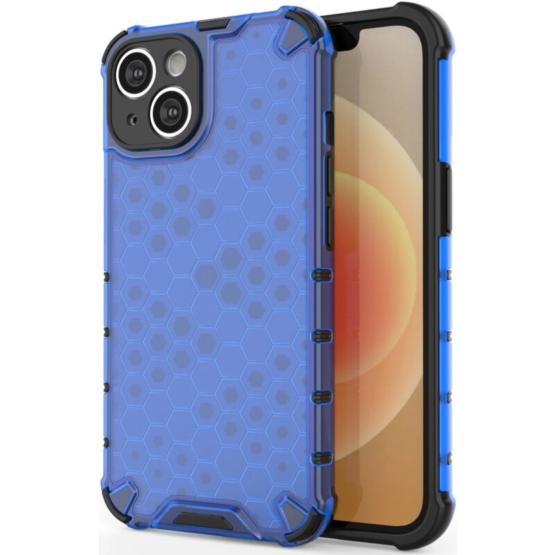 Etui HURTEL Honeycomb do Apple iPhone 14 Niebieski