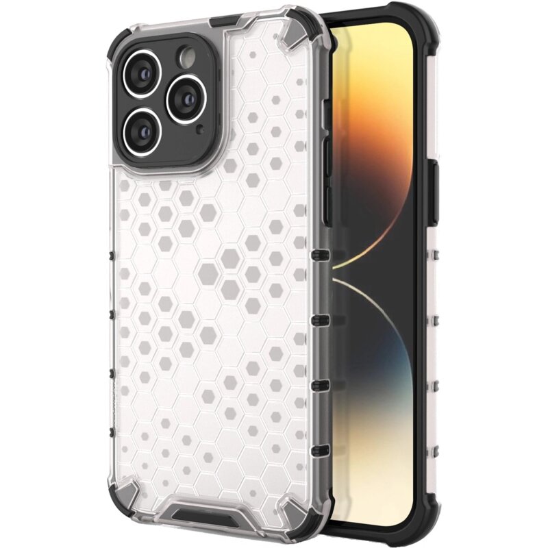Etui HURTEL Honeycomb do Apple iPhone 14 Pro Przezroczysty