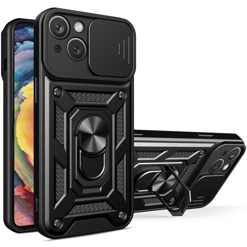 Etui HURTEL Hybrid Armor Camshield do Apple iPhone 14 Plus Czarny