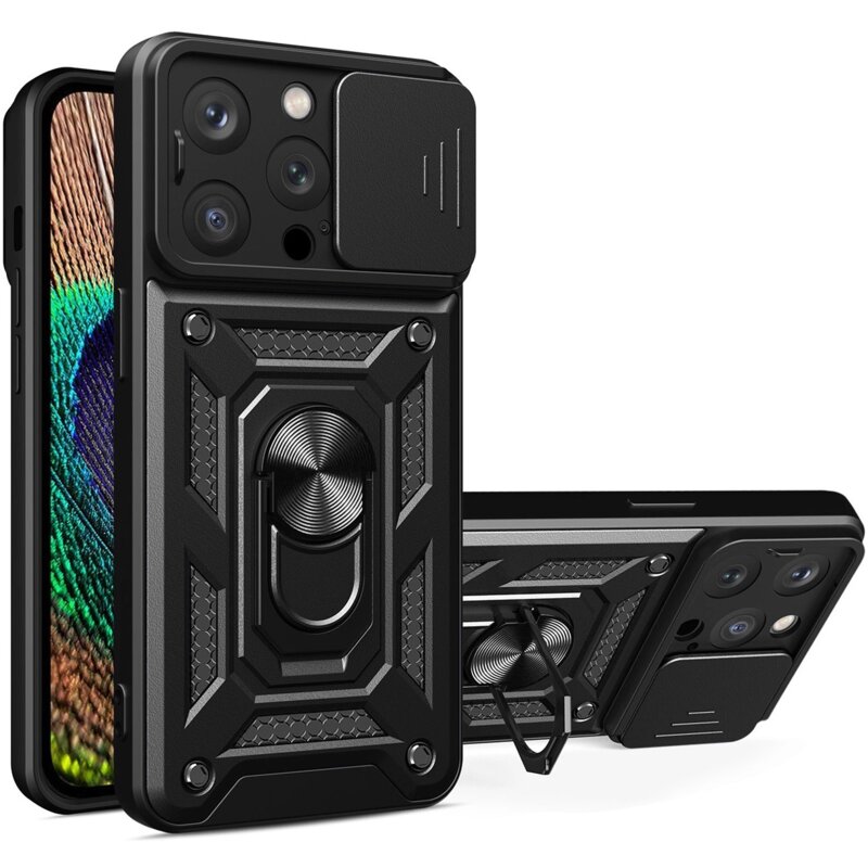 Etui HURTEL Hybrid Armor Camshield do Apple iPhone 14 Pro Max Czarny