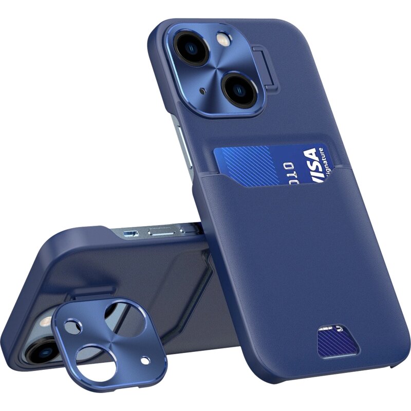 Etui HURTEL Leather Stand do Apple iPhone 14 Niebieski