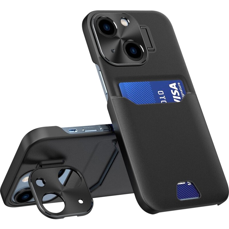 Etui HURTEL Leather Stand do Apple iPhone 14 Czarny