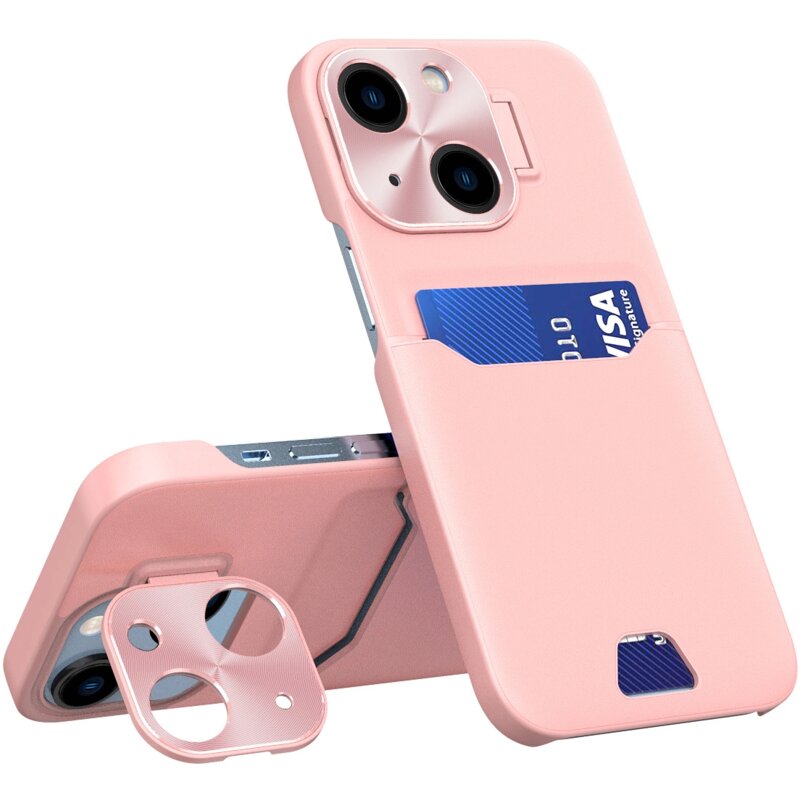 Etui HURTEL Leather Stand do Apple iPhone 14 Plus Różowy