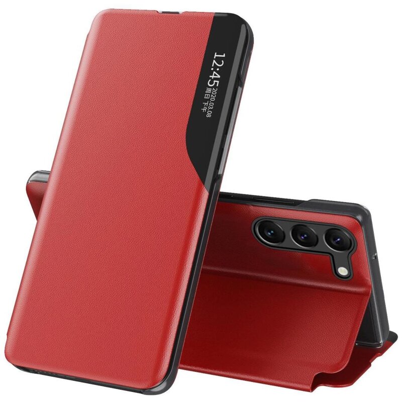 Etui HURTEL Eco Leather View Case do Samsung Galaxy S23+ Czerwony